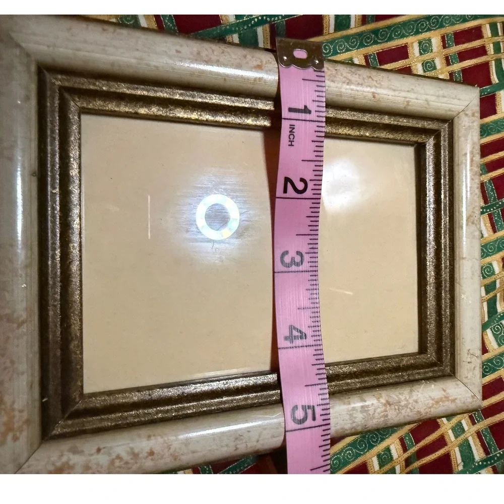 Vintage Style Gold and Cream Distressed Picture Frame Set of 2 for 4x6 Photos